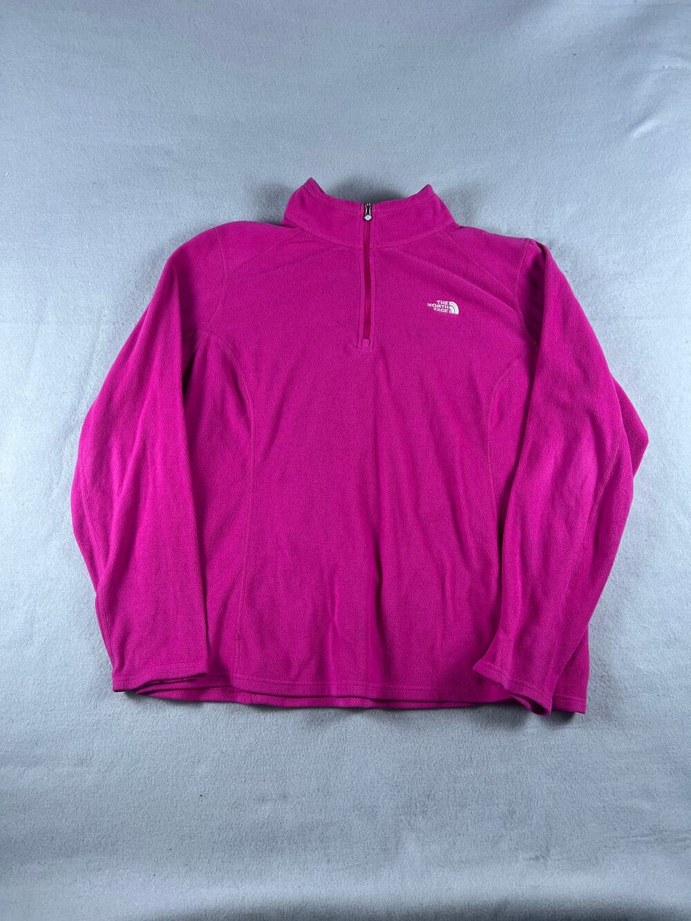 The North Face 1/4 Zip Fleece Jacket Womens 2XL Pink Mock Neck Winter Outdoor
